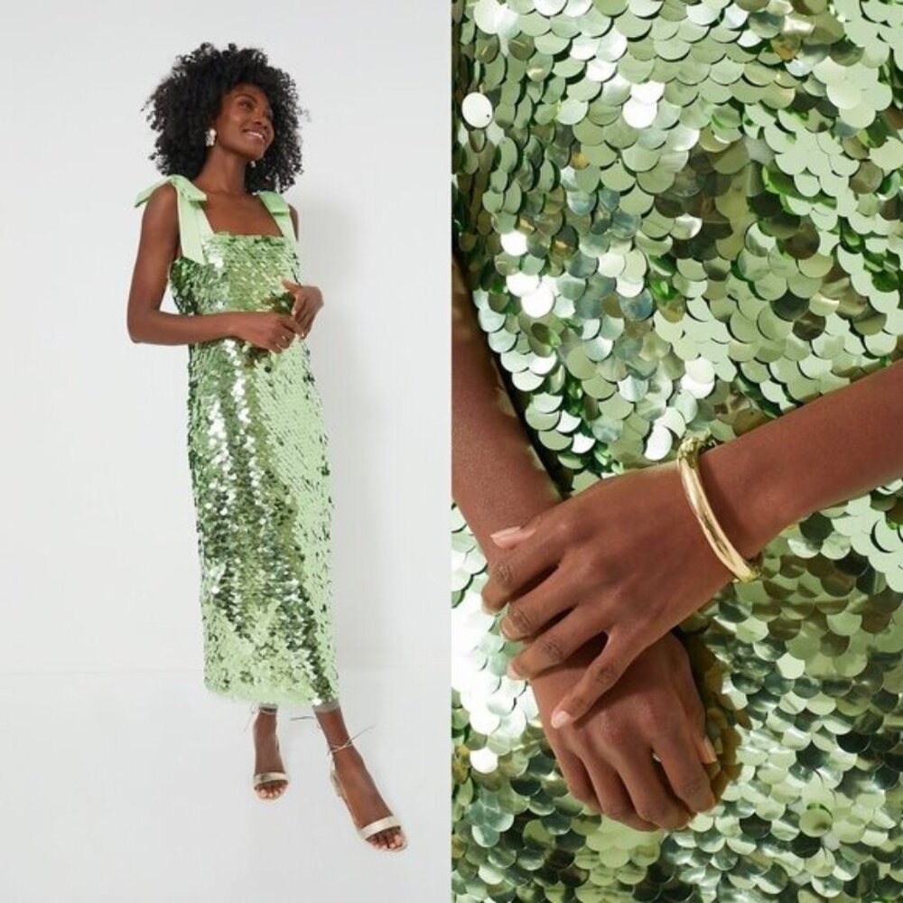 Tuckernuck Light Green Sequin Maxi Dress